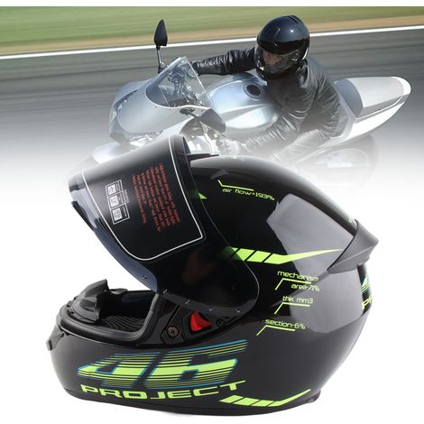 (Exclusivité Mexique) Casque de moto certifié 3C, unisexe, intégral, noir, élégant, taille M [Tour de tête 55-58 cm] (1/5)