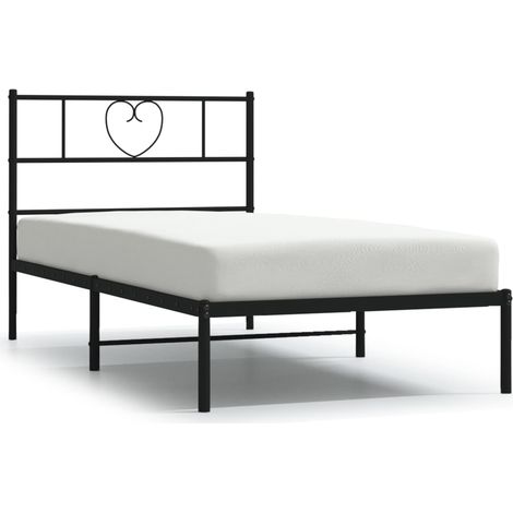 Maison Exclusive - Giroletto con Testiera in Metallo Nero 75x190 cm