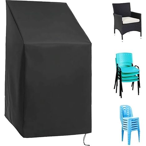Oxford Protective Cover for Garden Chairs Stackable High Back Waterproof Winter Windproof UV Resistant 65 x 65 x 80/120 cm