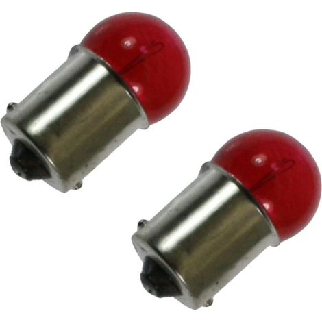 2x Ampoule 12V 21W BA15S rouge à petit globe pour moto scooter voiture quad mobylette (1/2)