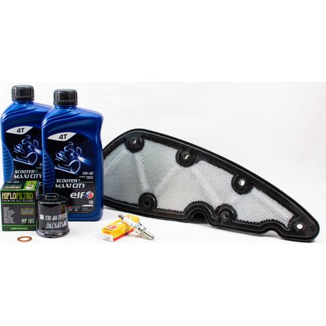 Kit Révision Filtres Bougies pour PIAGGIO MP3 350 HPE Sport ABS de 2018 à 2020 - ELF SCOOTER 4 MAXI CITY 5w40 2L