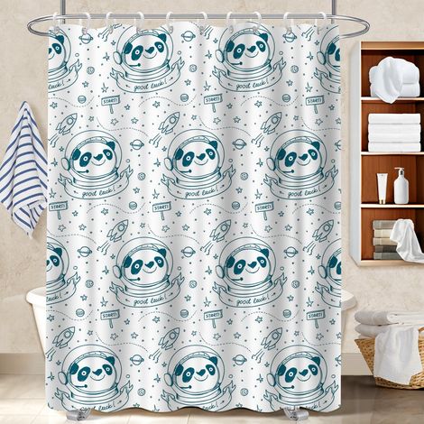 Rideau polyester pour douche 180x180 esthétique rideau séchage rapide pour maison de vacances au bord de la mer (1/5)