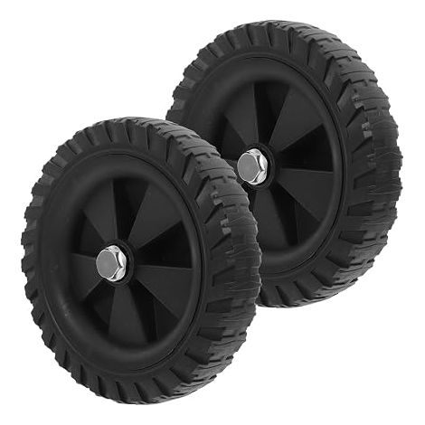 2 Piece Set of 2 Black Air Compressor Wheels with 2 Bolts Spare Parts Silent Easy Installation for Smooth Mobility (1/5)