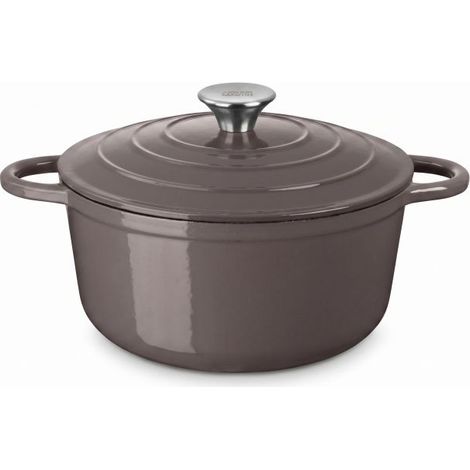 Cocotte Ronde 24 cm en Fonte d'Acier Émaillée Tous Feux dont Induction Four 3,8L marron Arthur Martin AM4364 (1/5)