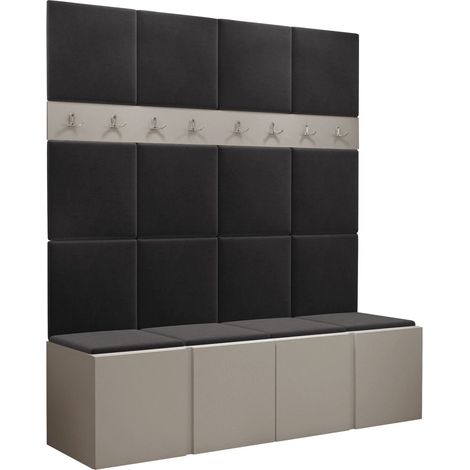 Conjunto para recibidor Pinis V, Polo 897, 186x168x46cm, Aglomerado laminado, Tapiz, Montada en la pared, Colocada (1/5)