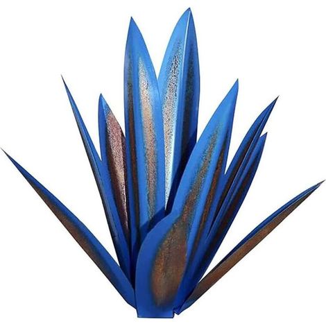 Rustikale Metallskulptur einer Agavepflanze, Innendekoration, handbemalt, Gartendekoration, 27 cm (1/4)