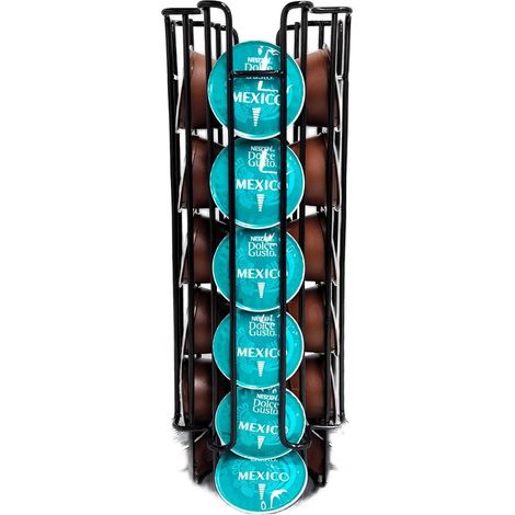 Porte-capsules de café rotatif pour Nespresso (40 capsules), support de rangement en fer Dolcegusto (24 pièces), noir