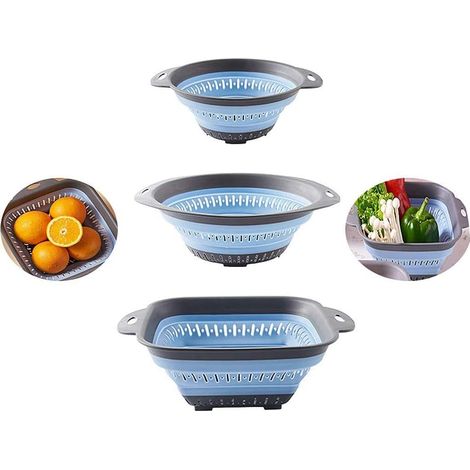 Passoire pliable-passoire en silicone-résistant à la chaleur pliable égouttoir de cuisine pour pâtes et légumes-va au lave-vaisselle (1/5)