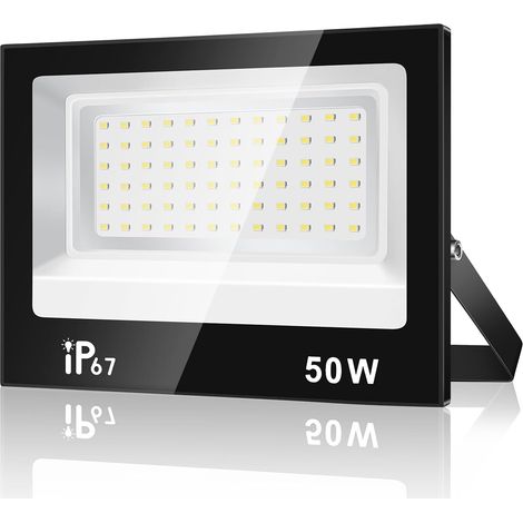 50W Projecteur Led Extérieur,5000LM Spot LED Extérieur,7000K Blanc Froid Projecteur Exterieur LED,IP67 Imperméable Superlumineux Luminaire Exterieur pour Jardin,Cour,Garage,Patio (1/5)