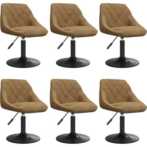 Maison Exclusive - Chaises pivotantes à manger lot de 6 marron velours (1/5)