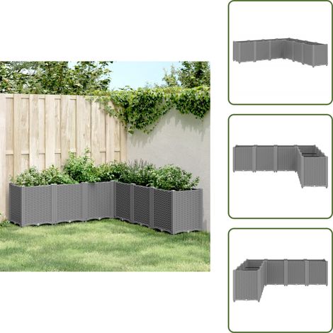 Pflanzkübel Hellgrau 160x160x53 cm PP - Blumentopf - Pflanzenbehälter - Gartendekoration - Balkonmöbel - Terrassenmöbel (1/5)