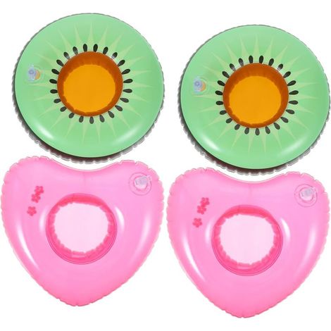 Portabicchieri gonfiabili per piscina per adulti, set da 4, leggeri e galleggianti, accessori per feste in acqua e relax. (1/5)