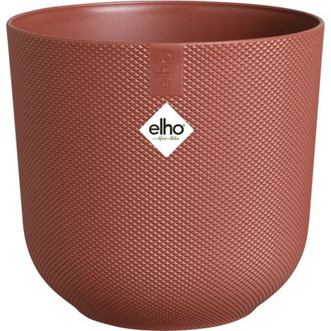 Pot Elho Jazz Rond D.23cm Rouge Toscane Design Moderne, Couleur Vive, Intérieur/extérieur - Elho