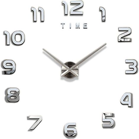 Grande horloge murale silencieuse avec chiffres 3D, chiffres décoratifs simples et à la mode pour le salon (1/5)