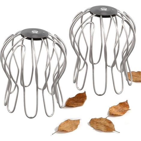 Lot de 2 Crapaudine de Gouttière, 90-100mm Filtres De Gouttière en Acier Inoxydable Protection Anti Feuille Gouttiere Filtre de Descente pour Maison Avant-Toit Fossé Égout (1/5)