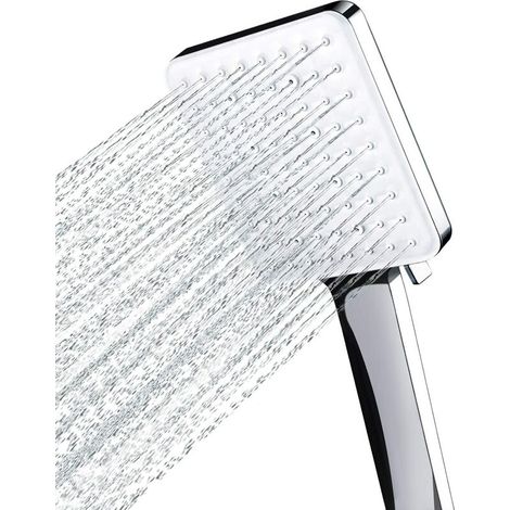 Green Mobility-Pommeau de Douche, Grande Pommeau Douche Carrée,Pommeau de Douche Haute Pression avec 6 Modes de Douche(argent) (1/5)