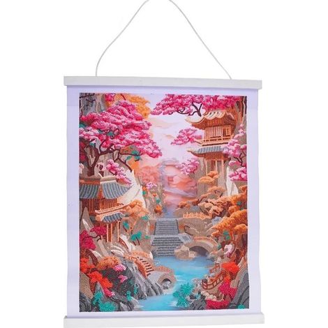 Poster 35x45 cm con mosaico di diamanti Ciliegio