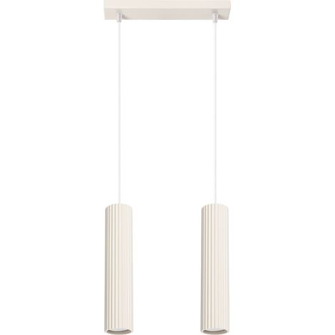Hängeleuchte Aluminium GU10 H: max. 90 cm Creme 2-flammig länglich Modern Hängelampe (1/5)
