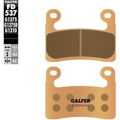 Pastillas de freno Galfer KH724 de metal sinterizado (dorado) para competición BMW S 1000RR '19-'23 S 1000XR '20-'23 R 1250GS '19-'23 R1250RT '19-'23