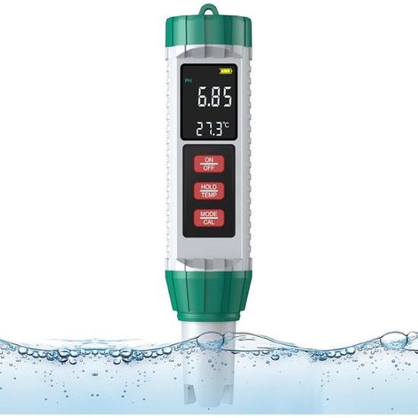 Medidor de pH de alta precisión (±0,01), analizador 5 en 1 para agua potable y piscinas. (1/5)