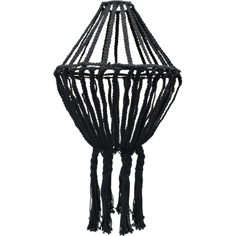Grand lustre en macramé - Noir- Vendu par 1 (1/4)