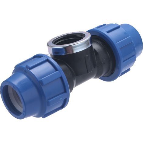 T hembra de plástico para tubo de polietileno QUICK PLOMBERIE Ø25 - H3/4