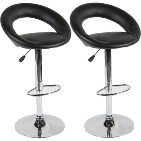 Lot de 2 tabourets de bar en similicuir SASHA (1/2)