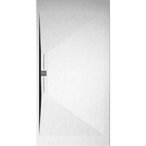 Plato de ducha pizarra EDIS blanco 70x80 cm rejilla acero inox.