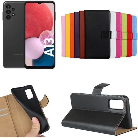 Étui portefeuille pour Samsung Galaxy A13 4G - CHOISISSEZ : ORANGE (1/5)
