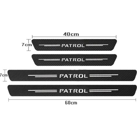 (4 pièces pour Patrol) Protections de seuil de porte et de coffre arrière en fibre de carbone pour Nissan Patrol Y62 (2013-2021) - Accessoires auto (1/3)