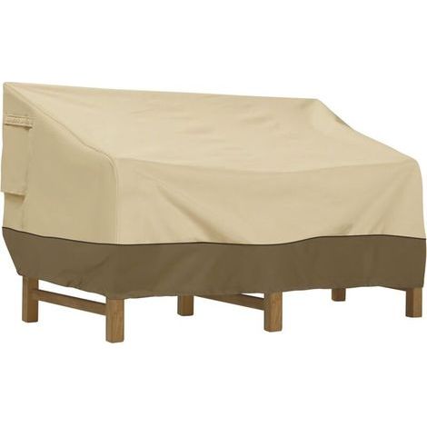 Waterproof beige outdoor bench cover, 224 x 83 x 84 cm, drawstring sofa cover, suitable for sofas and furniture (1/4)