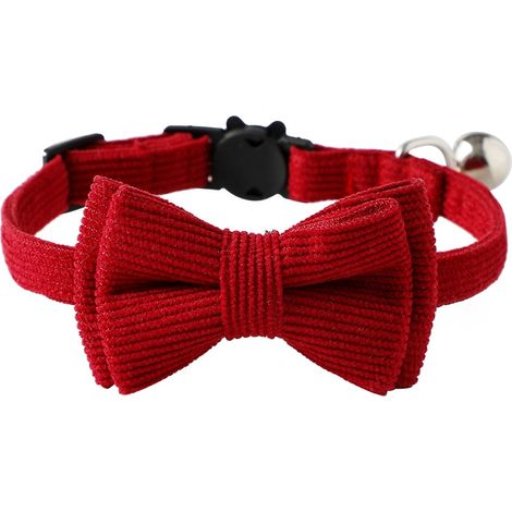 Collier Pour Chat - Ajustable 15-28cm - Avec Nœud Papillon Et Clochette - Pour Petit Chien Et Chaton - Lot De 1 (1/5)