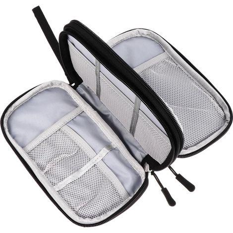 Pochette Oxford de Électronique Polyester en Rangement Compacte Noir Voyage D'affaires et Maison, Légère et Facile à Transporter, Adaptée aux Clés USB et Écouteurs (1/5)