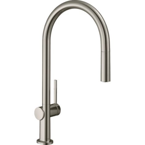 Hansgrohe Talis M54 - Grifo de fregadero Talis con caño extraíble, aspecto de acero inoxidable 72802800 (1/3)