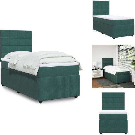 Sommier à lattes de lit avec matelas Vert foncé 90x190 cm - Sommier À Lattes De Lit - Sommiers À Lattes De Lit - Lit - Meuble De Chambre À Coucher (1/5)