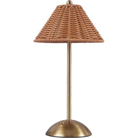 Generic Lampe de Table LED, Chevet Sans Fil, En Rotin Tressé (1/5)