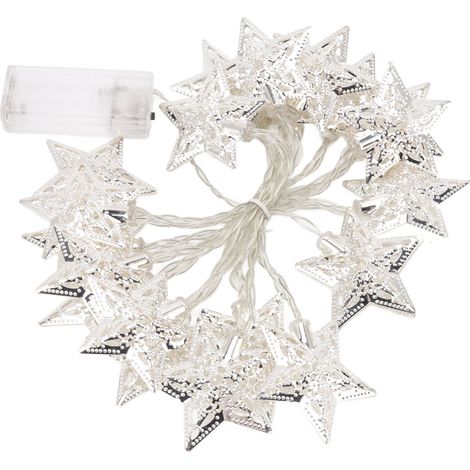 Sternen-Lichterkette, 20 LEDs, 3 Meter, Feenstern-Girlande für Schlafzimmer, Weihnachtsdekoration und Garten, warmes Licht (1/5)