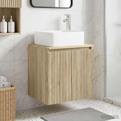 Vanidad con Lavabo de Pared Roble  49,5 x 41 x 63 cm