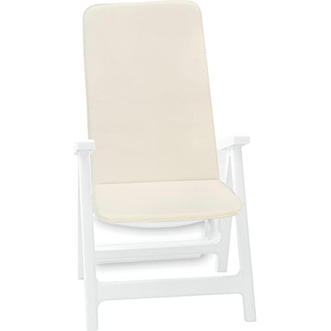 Coussin de Chaise Jardin Housse de Fauteuil Pliant Doux Écru