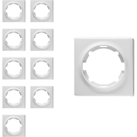 Plaque de finition Florence, en plastique, 1 poste (lot de 10) - blanc (1/5)