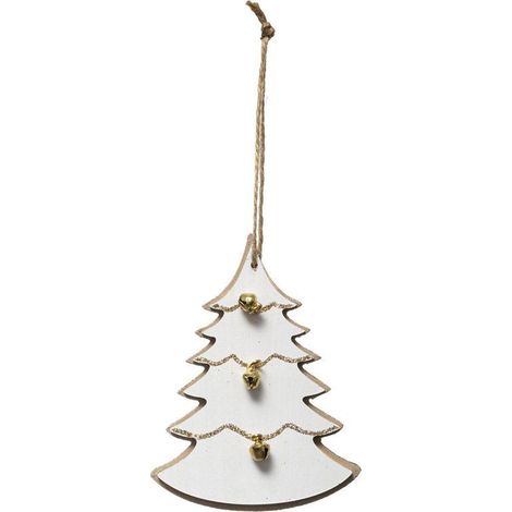 Sujet de Noël Sapin "Cocon" 20cm Blanc & Naturel