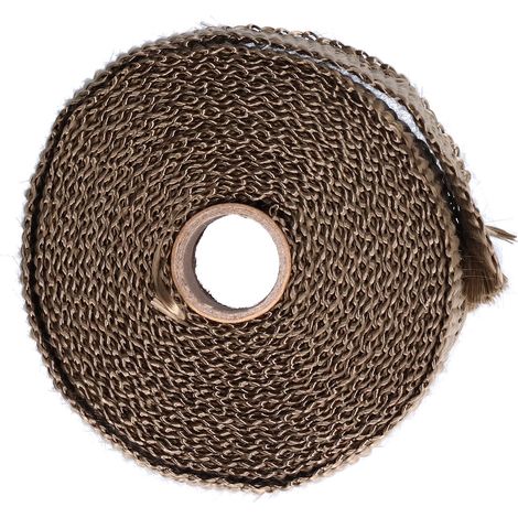 Nastro isolante in fibra di vetro Akozon 5M, guaina isolante con rivestimento termico in acciaio legato, tappetino e manicotto (MARRONE)