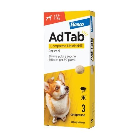 ANTIPARASSITARIO ADTAB CANI ELANCO - KG  5,5/11 CF=PZ 3- 1 confezioni