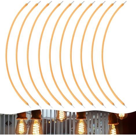 Lot de 10 Filaments LED : Filament flexible 3 V, Source lumineuse 300 mm 2200 K, Pièces de lampe à filament flexible, Filament d'ampoule d'extérieur, Fonctionnement à piles (Blanc chaud) (1/5)