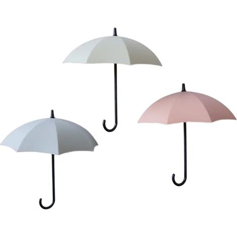 Set di 3 ganci adesivi resistenti per bagno, adesivi murali nordici creativi, decorazioni murali, ganci per vestiti da cucina, antiruggine (rosa, verde, blu) (1/5)