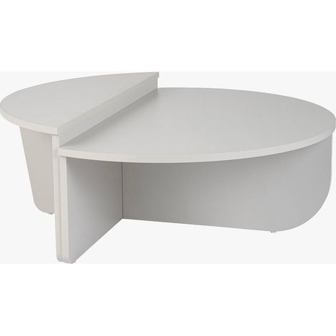 ELYNA Table basse ronde blanc D90 cm (1/5)
