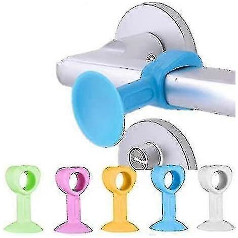 Filiyano-Lot de 5 poignées de porte murales silencieuses avec coussin gonflable et verrouillage pour portes de placard (1/4)