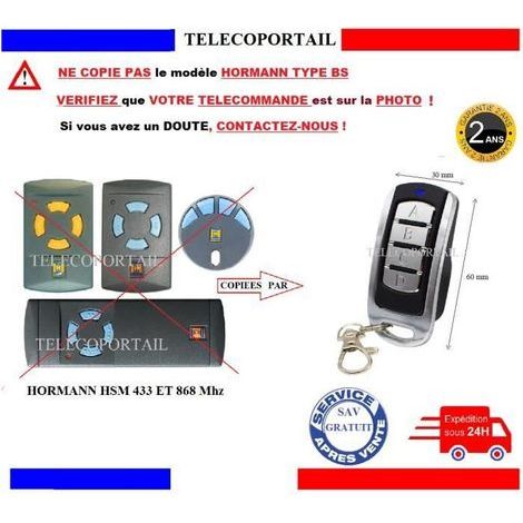 Télécommande universelle 4 canaux - HORMANN/TUBAUTO HS1-HSP4 - 280-880 MHz - Copie code fixe/rolling - Coloris au choix (1/4)