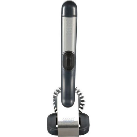 SinkTech™ Schrubber mit Spender Joseph Joseph SinkTech™, Küchenutensil, effektive Reinigung, robuste Borsten, Schaber, Stahlständer mit Tropfschale - transparent