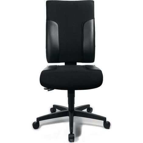 Chaise de bureau pivotante avec technologie synchronisée, noir/noir, réglable de 420 à 540 mm, sans accoudoirs, capacité de charge 110 kg (1/5)